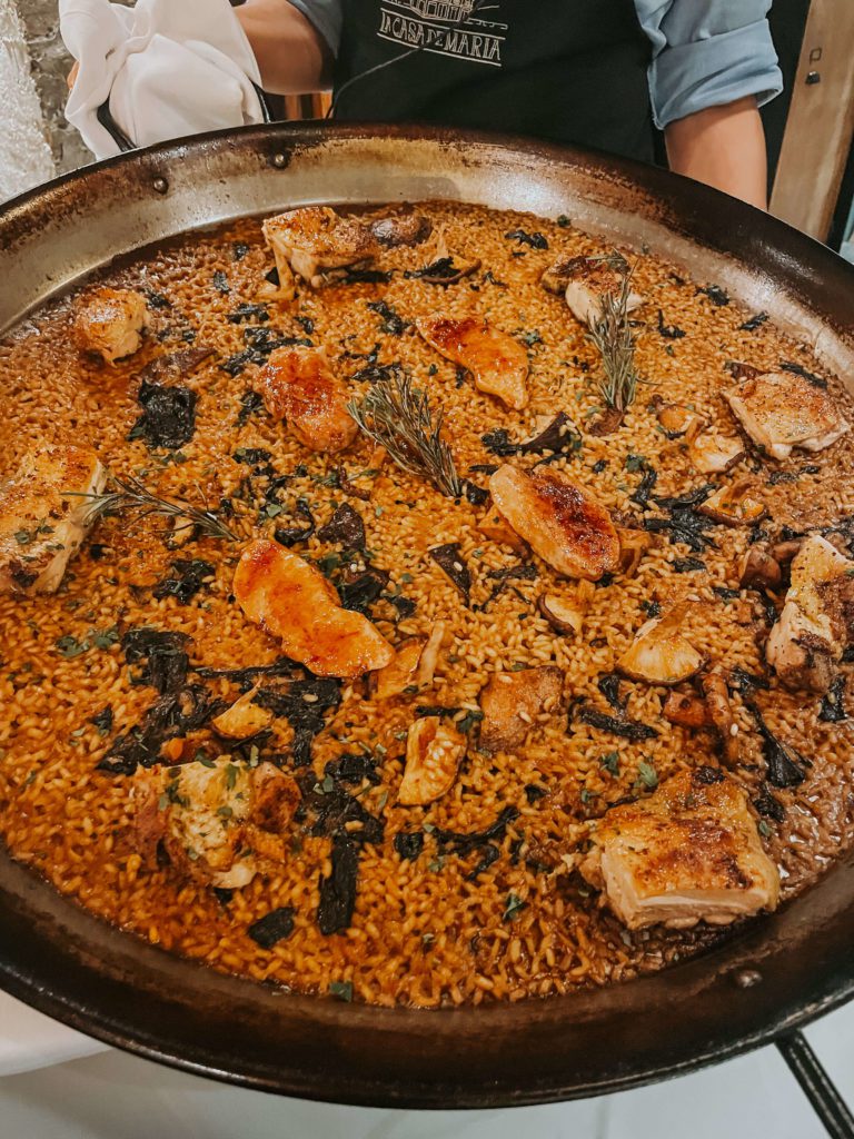 Paella dish from las casa de maria in seville