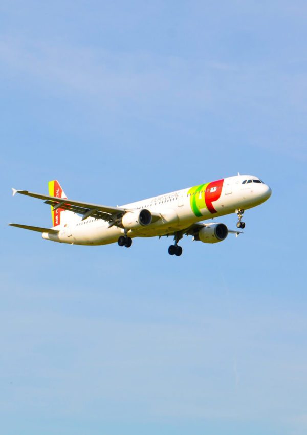 tap air Portugal plane in the sky