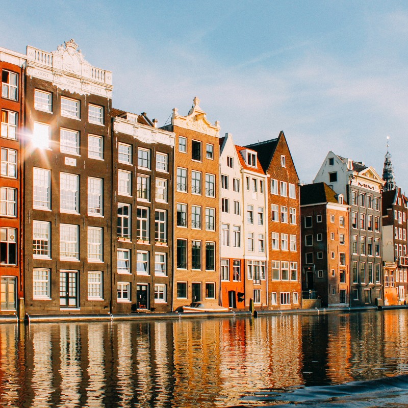 amsteram canal views at sunset