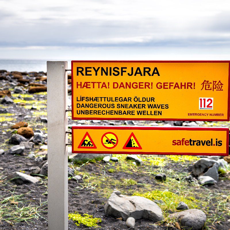 warning road signs in iceland